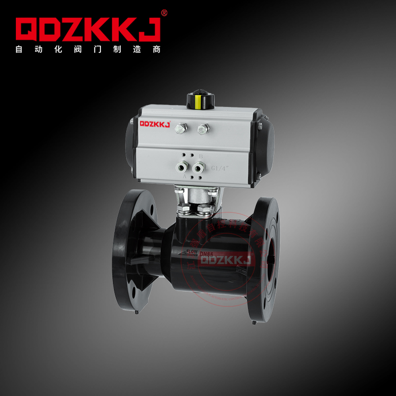 UPVC氣動法蘭球閥_PVC法蘭塑料球閥